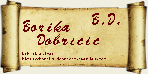 Borika Dobričić vizit kartica